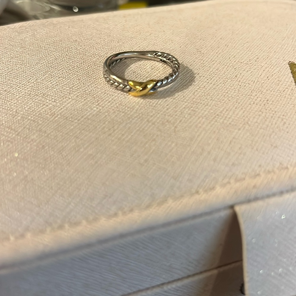 DY inspired gold and silver cable ring size 8